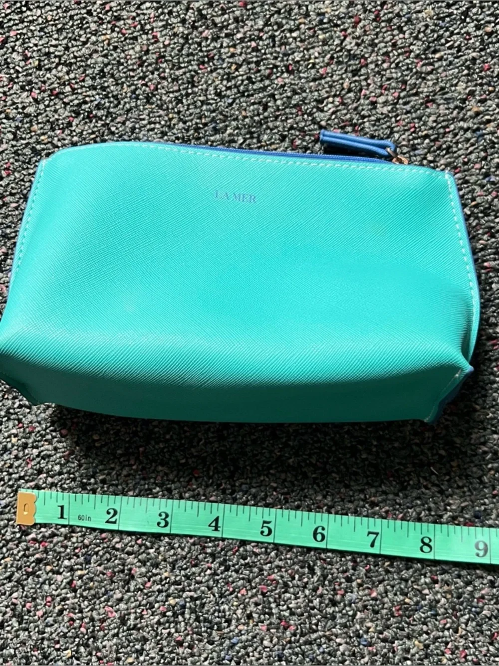 LA MER Turquoise Skincare Makeup Jewelry Zip Small Pouch Organize Storage Travel
